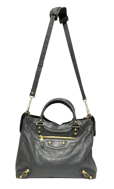  Must-Have Bags, Big DiscountsBold Style Discounts BALENCIAGA/Tote Bag/Leather/GRY/classic city, gold hardware