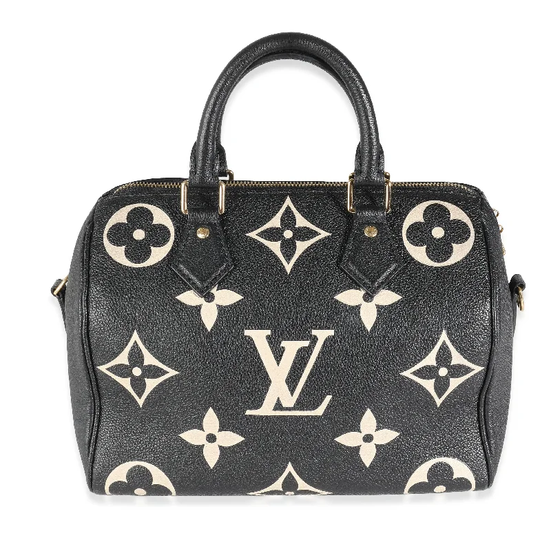  Designer-Inspired Bags, Best PricesTimeless Elegance Sale Louis Vuitton Black Beige Monogram Empreinte Speedy Bandouliere 25