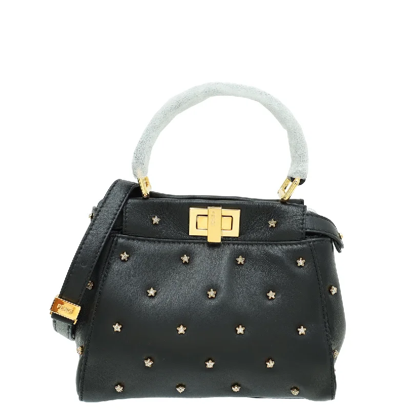  Trendy & Timeless Bags, Now On SaleVibrant Style Promotions Fendi Black Peekaboo Iconic Crystal Studded XS Bag