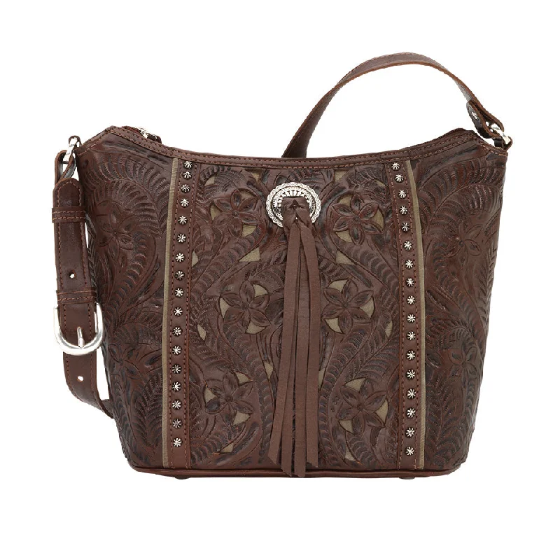 Statement Handbags At Unbeatable DiscountsHill Country Zip Top Chestnut Brown Bucket Tote 5373 Statement Handbags At Unbeatable DiscountsHill Country Zip Top Chestnut Brown Bucket Tote 5373