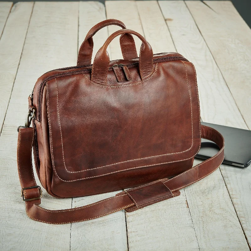  Affordable Elegance, Grab YoursRustic Leather Briefcase