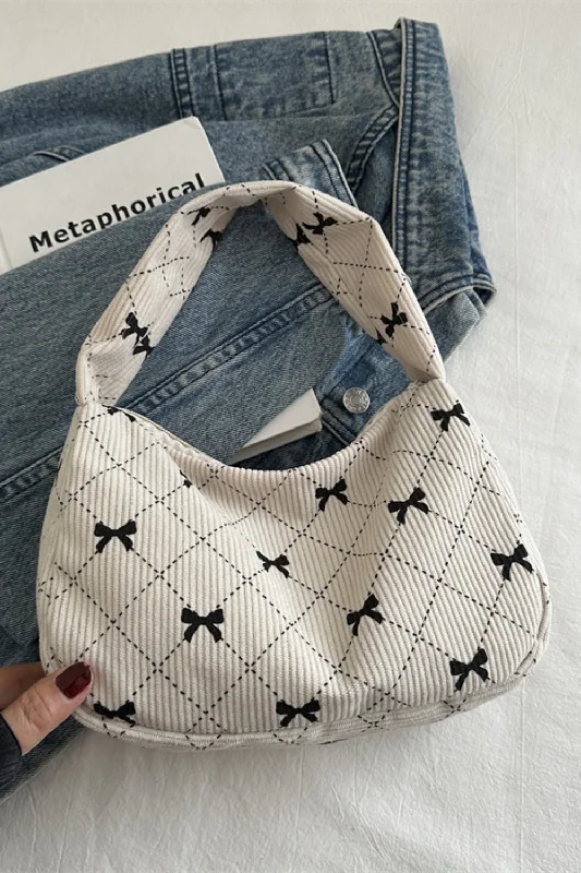  Stylish Bags At Unbeatable PricesCorduroy Quilted Bow Handbag