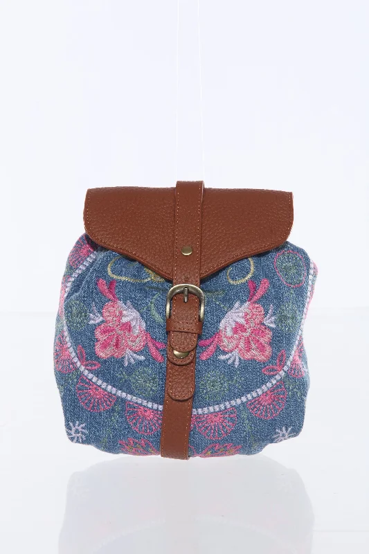  Everyday Bags, Budget-FriendlyJohnny Was Workshop Denim Blue Ashlee Embroidered Belt Bag Boho Chic W07823