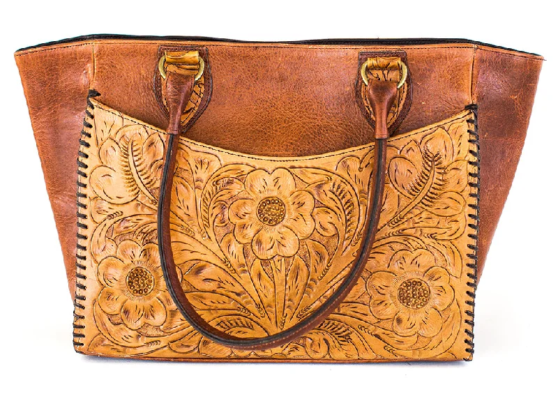  Everyday Elegance At Special PricesJuan Antonio Bison with Tooled Saddle Tan Handbag