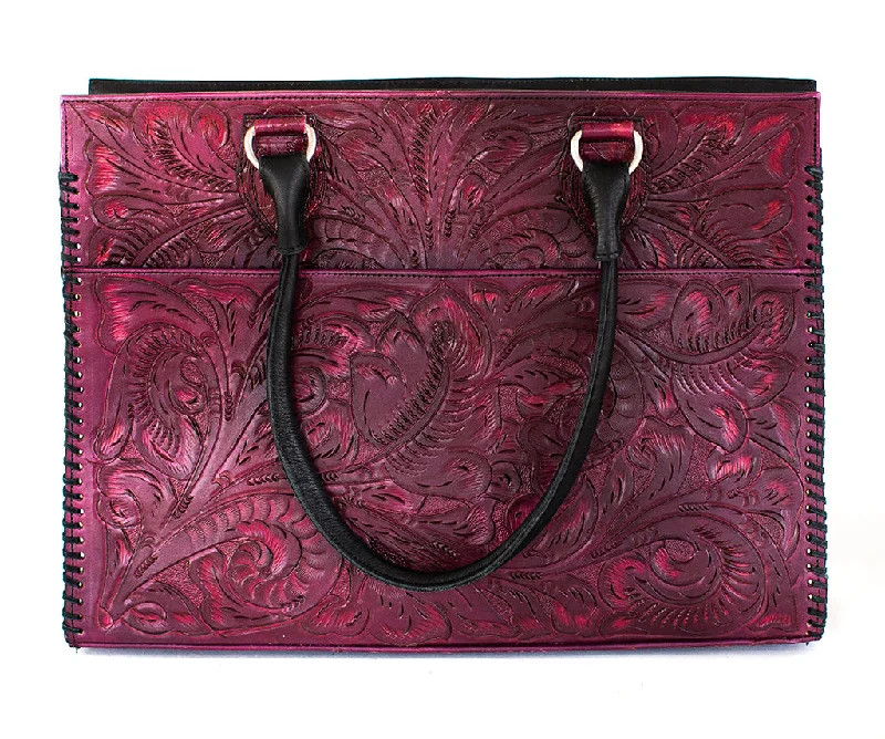  Carry Elegance For LessJuan Antonio Tooled Maroon Tote