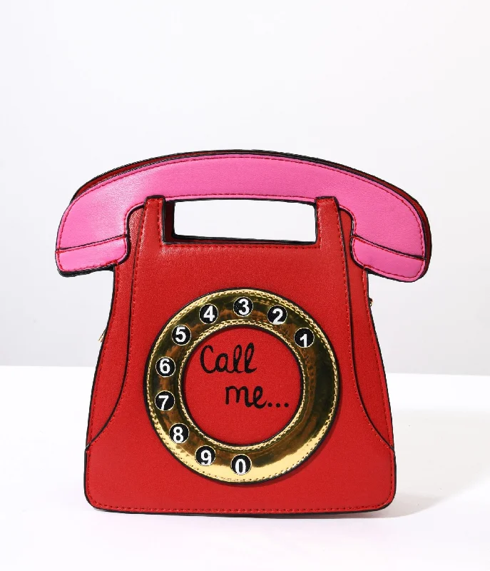  Premium Handbags At Unbeatable MarkdownsRed Call Me Retro Rotary Phone Handbag