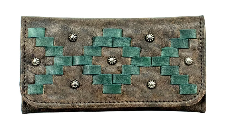 Must-Have Bags At Irresistible DiscountsTribal Weave Ladies' Tri-Fold Wallet - Charcoal Brown Must-Have Bags At Irresistible DiscountsTribal Weave Ladies' Tri-Fold Wallet - Charcoal Brown