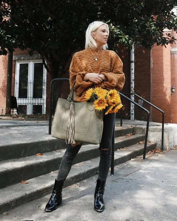  Elegant Purses, Shop & SaveWhipstitch edge tote with Crossbody Bag
