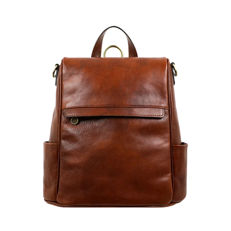  Iconic Handbags At Budget-Friendly PricesCognac Brown Leather Convertible Backpack Shoulder Bag - The Waves