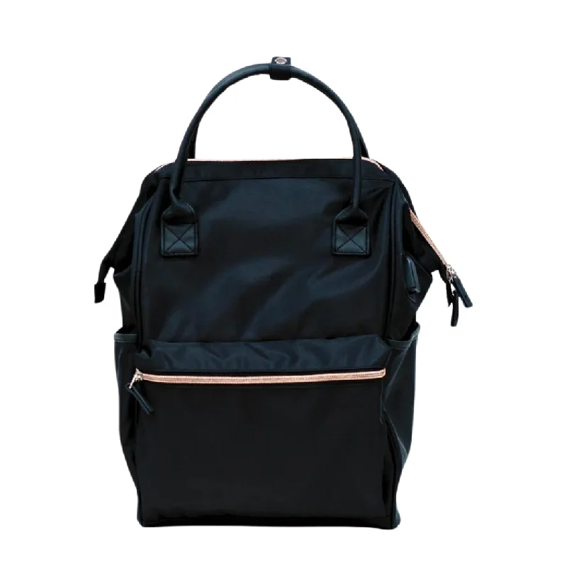  Statement Bags, Shop TodayMelody 16"  Rose Gold Zipper Backpack with Trolley Sleeve, Laptop Compartment