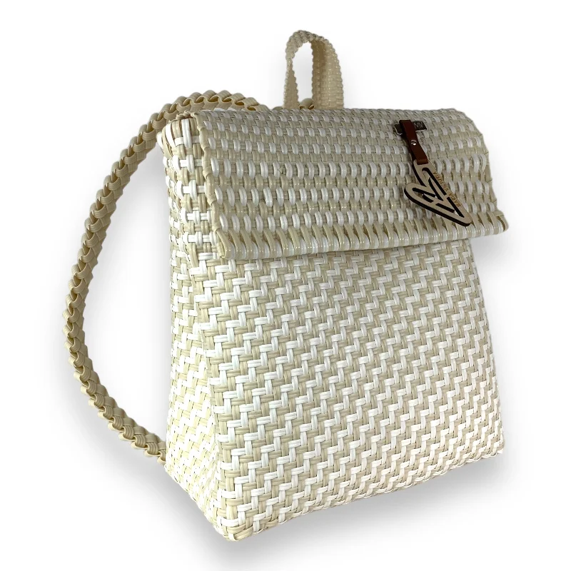  Grab Your Favorite Handbags At Discounted PricesMaria Victoria | Magpie IW Backpack | Upcycled, Handwoven, Ivory&White Backpack