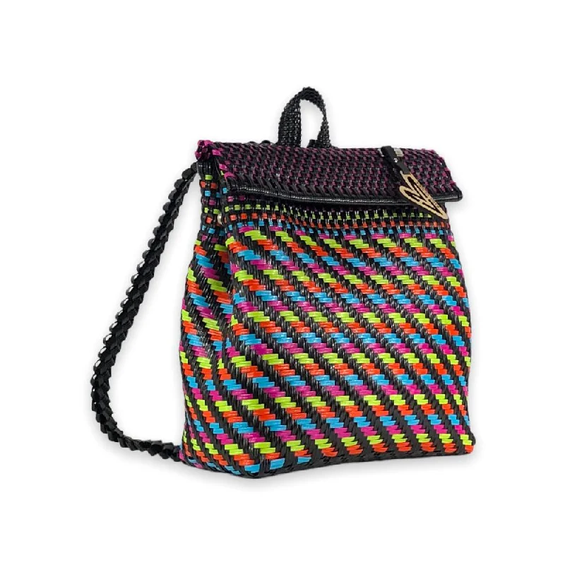  Trendy Backpacks With Big DiscountsMaria Victoria | Quetzal BK | Upcycled, Handwoven, Black&Multicolor Backpack