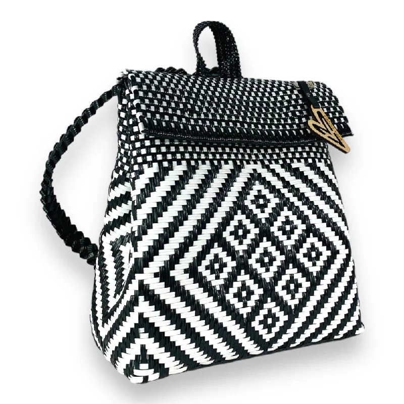  Limited-Time Sale On Trendy Handbags – Don't Miss OutMaria Victoria | Moonlight BK | Upcycled, Handwoven, Black&White Backpack