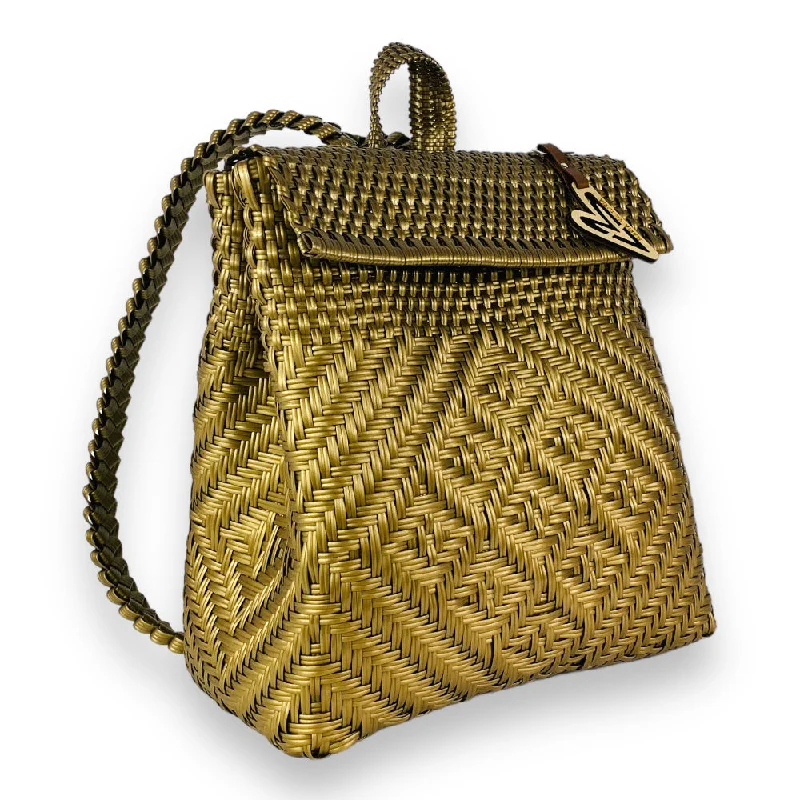  Elegant Totes At Limited-Time PricesMaria Victoria | Sand BK | Upcycled, Handwoven, Gold Backpack