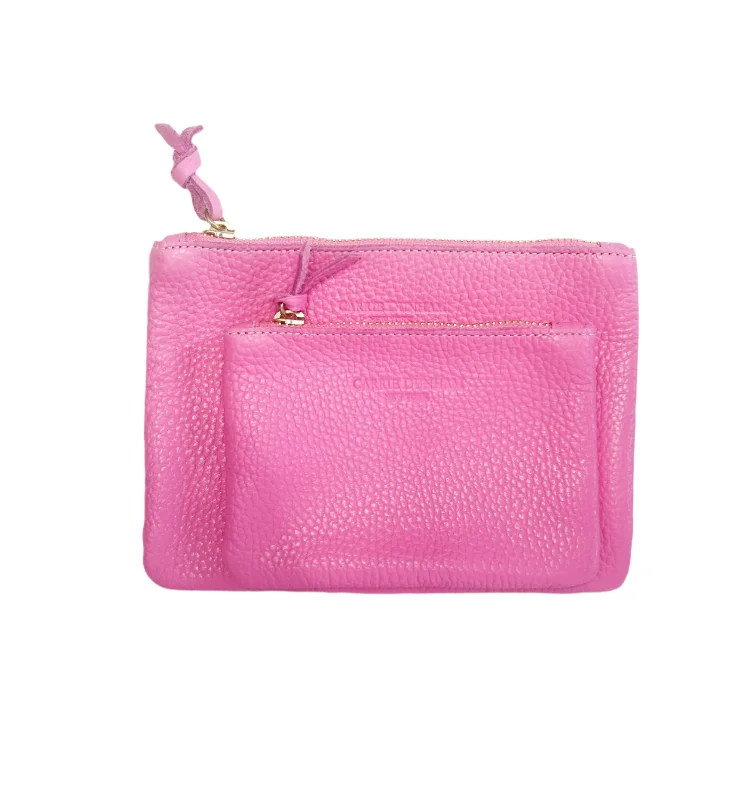  Luxury Bags, Budget Prices6x4 Medium Mini Bubblegum Pink Pebble Leather Zip Pouch