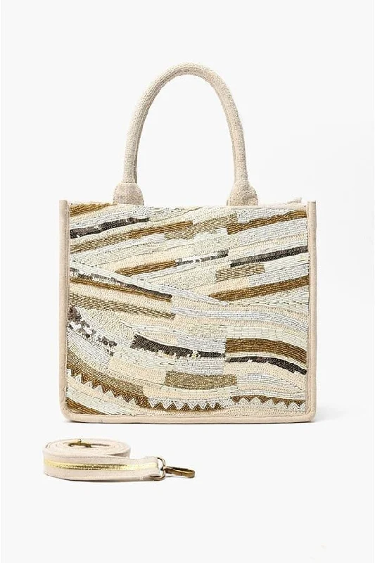  Shoulder Bags, Crossbody Bags, And More On SaleAB23834 Winter White Beaded Tote