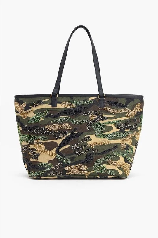  Chic Shoulder Bags At Promotional RatesAB23861 Sparkly Camo Beaded Tote