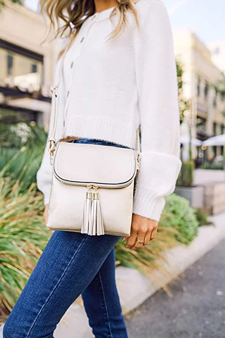  Trendy Bags, Huge SavingsDJ96152 BJ6152 Monogrammable Flap-over Two Compartment Crossbody With Tassels