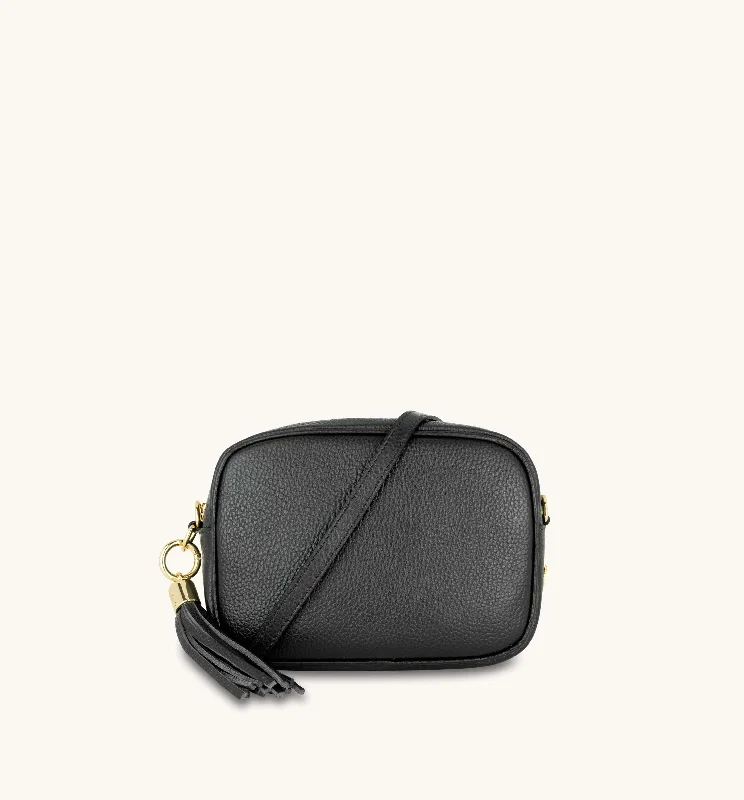 Grab Stylish Bags Before They Sell OutThe Tassel Black Leather Crossbody Bag