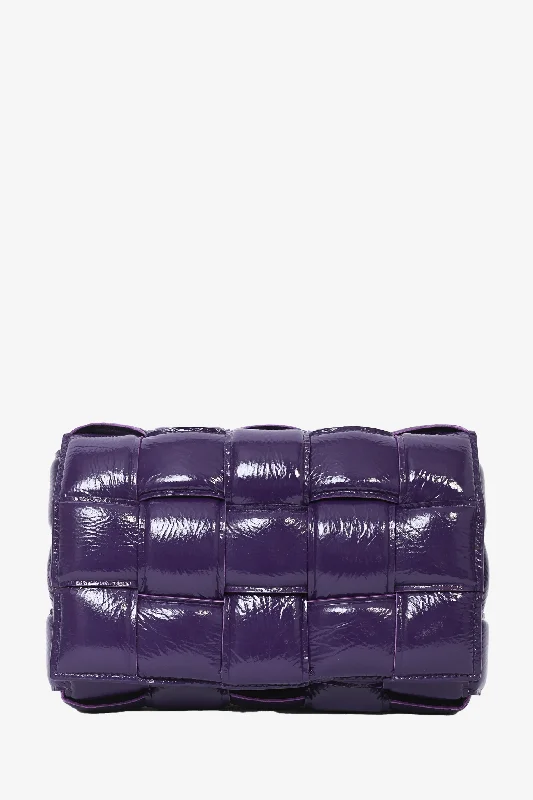  Premium Handbags With A Touch Of EleganceBottega Veneta Purple Patent Leather Cassette Shoulder Bag
