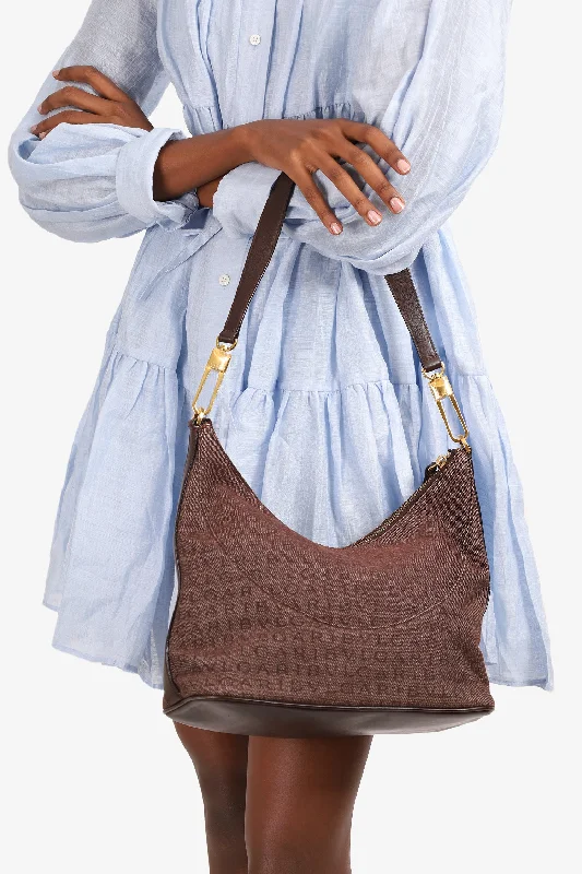 Statement Bags, Shop TodayBvlgari Brown Canvas Logo Print Shoulder Bag