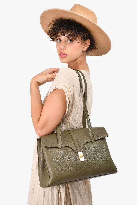 Your Perfect Bag At The Perfect PriceCeline 2020 Green Leather Medium Soft 16 Shoulder Bag Your Perfect Bag At The Perfect PriceCeline 2020 Green Leather Medium Soft 16 Shoulder Bag
