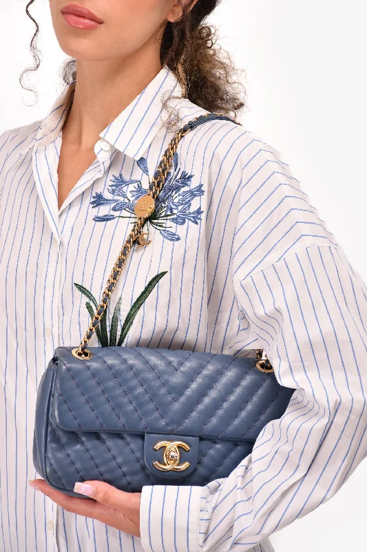 Shoulder Bags, Best Deals TodayPre-Loved Chanel™ 2012 Blue Quilted Chevron Single Flap Medallion Charm Chain Bag Shoulder Bags, Best Deals TodayPre-Loved Chanel™ 2012 Blue Quilted Chevron Single Flap Medallion Charm Chain Bag