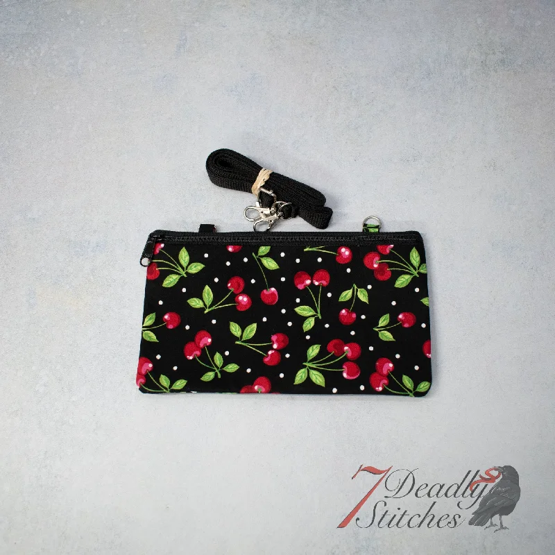  Elevate Your Style With Our Handbag SaleCherries on Black Simple Crossbody