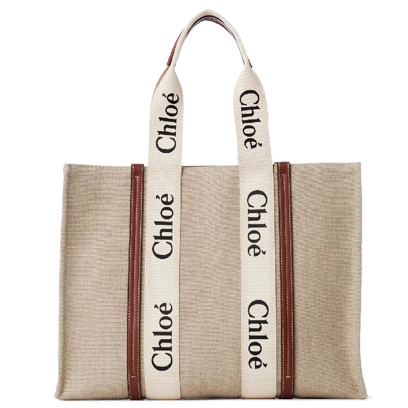  Designer Bags At Exclusive Clearance PricesWoody Tote Linen Large, White/Brown
