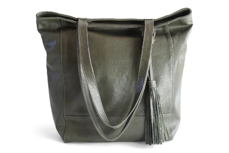  Chic Shoulder Bags At Promotional RatesFind Your Unique Flair EMMA LEATHER HANDBAG IN OLIVE-GREY