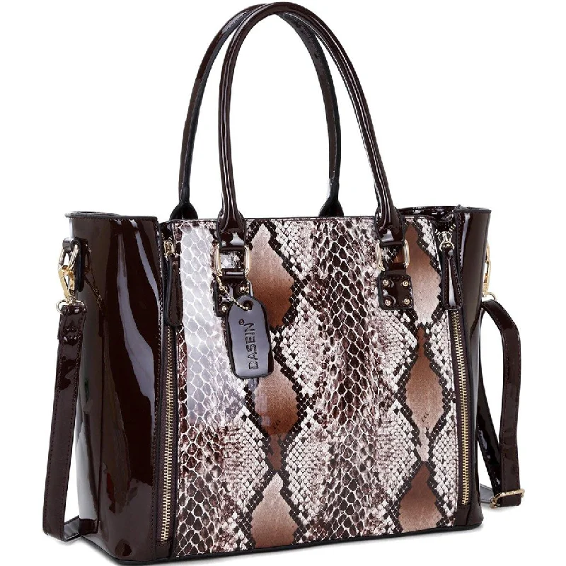 Huge Handbag Markdowns – Update Your Collection NowDasein Zippered Sides with Snakeskin Detail Satchel Huge Handbag Markdowns – Update Your Collection NowDasein Zippered Sides with Snakeskin Detail Satchel