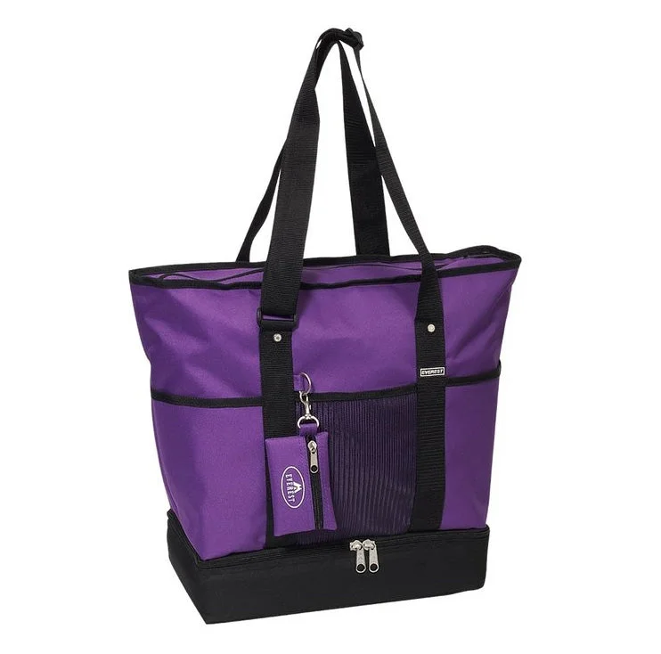  Fashion Bags, Limited OfferEverest Luggage Deluxe Shopping Tote - Dark Purple/Black