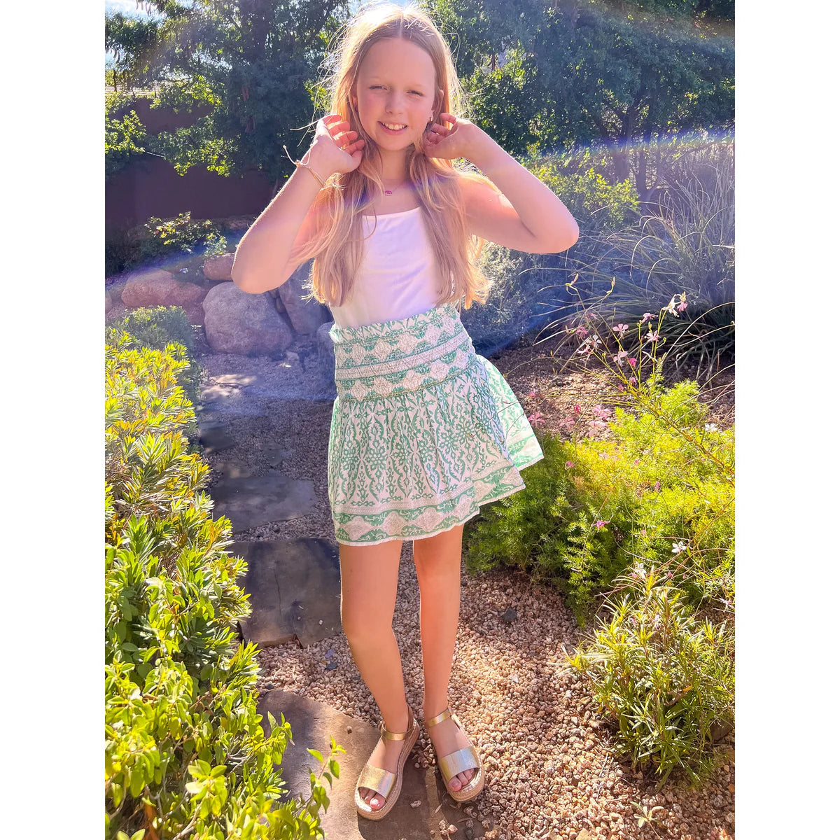  Don't Miss Out – Handbag DiscountsGirl's Green Smocked Skirt