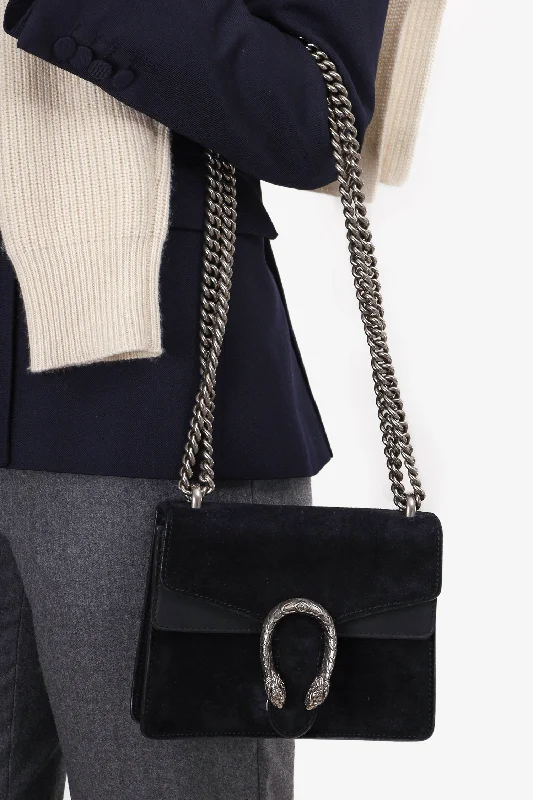  Your Perfect Bag At The Perfect PriceGucci Black Suede Mini Dionysus Chain Shoulder Bag