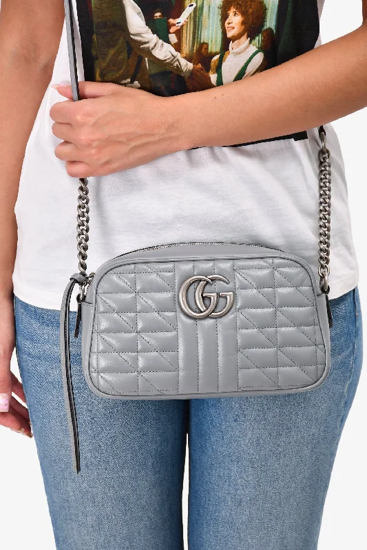  Trendy Purses With Limited-Time OffersGucci Grey Quilted Leather Marmont Bag