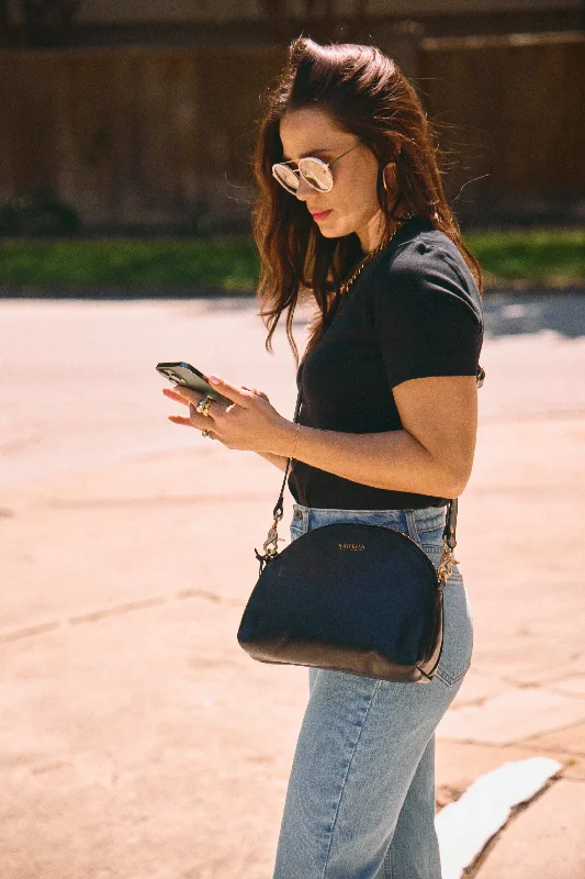  Exclusive Discounts On Stylish HandbagsHopper | Space Black Leather Crossbody