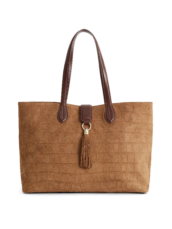  Grab Your Favorite Handbags For LessLangham Tote - Tan Croc Print Suede