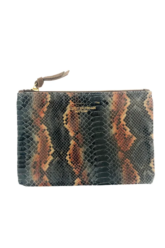  Grab Stylish Bags Before They're GoneLarge Mini Burgundy Chestnut Black Python Zip Pouch