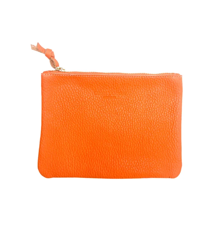  High-End Handbags At Affordable PricesLarge Mini Orange Pebble Leather Zip Pouch