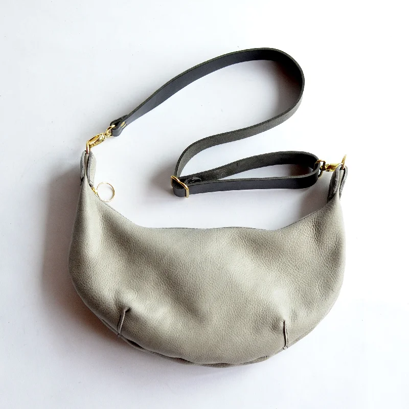  Exclusive Discounts On Stylish HandbagsLeather HOBO Crossbody Bag - Grey Leather