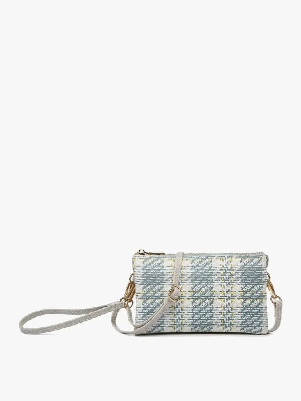  Elegant Purses At Clearance PricesM013PLD Riley Plaid 3 Compartment Crossbody/Wristlet