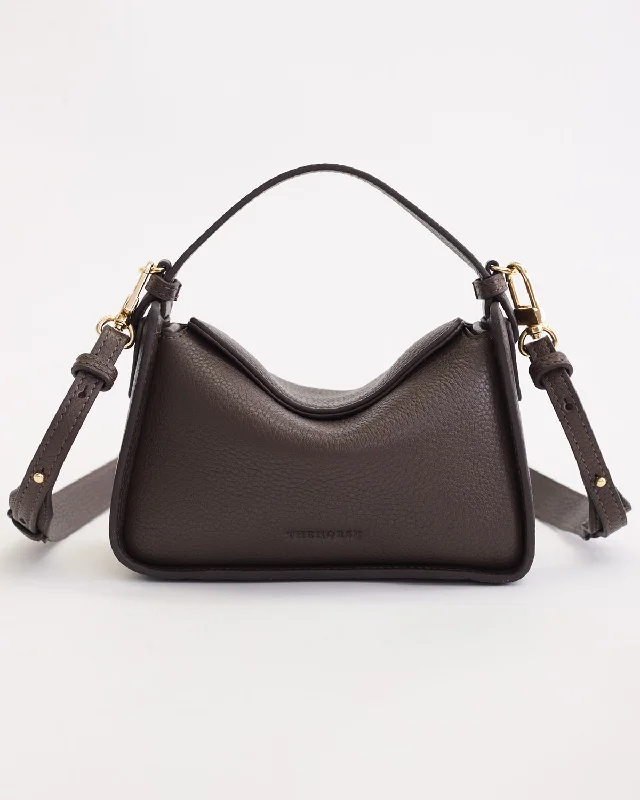Premium Handbags At Budget-Friendly PricesChic Bags For Office Professionals And Urban Dwellers Mini Clementine Bag: Charcoal Pebbled Leather with Gold Premium Handbags At Budget-Friendly PricesChic Bags For Office Professionals And Urban Dwellers Mini Clementine Bag: Charcoal Pebbled Leather with Gold