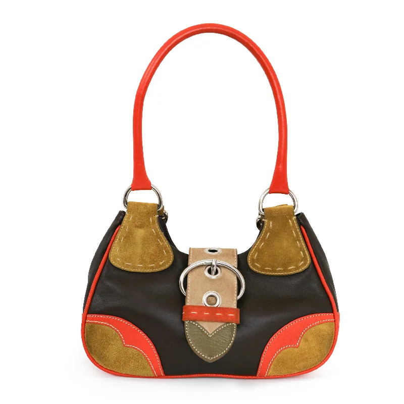  High-End Bags, Low-End PricesMoon Suede Color Block Handbag