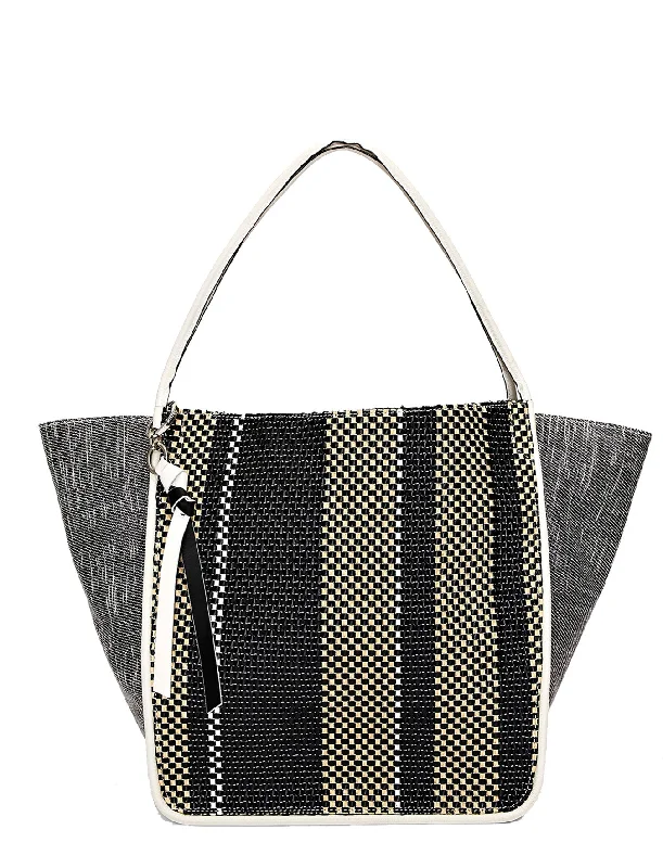  Stylish Totes With Special DiscountsPS Slouch Tote XL Woven, Black/Ecru