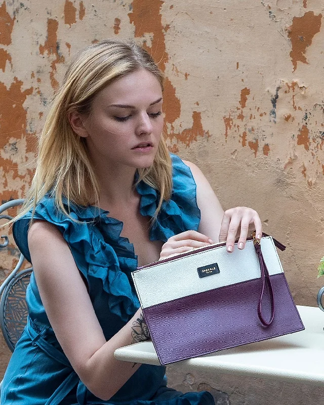 Luxury Totes At The Lowest Prices Of The SeasonCozy Handbags With Clearance Prices Purple Two-Tone Clutch- Calf Leather Luxury Totes At The Lowest Prices Of The SeasonCozy Handbags With Clearance Prices Purple Two-Tone Clutch- Calf Leather