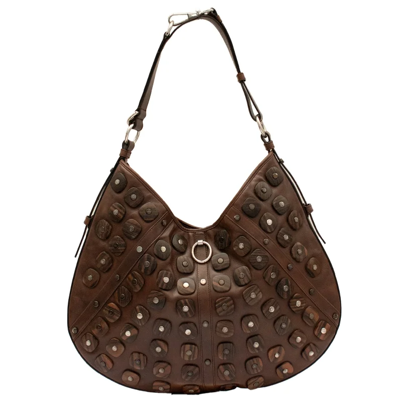  Handbag Deals You'll LoveStudded Brown Leather Hobo Bag