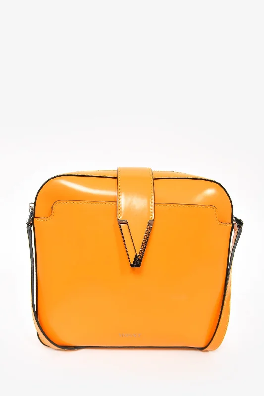  Stylish Bags, Unbeatable PricesVersace Orange Leather SHW Messenger Bag Mens