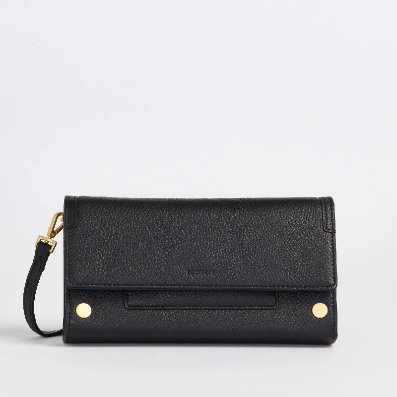  Must-Have Bags At Irresistible DiscountsAJ Crossbody Clutch | Black/Brushed Gold Red Zip