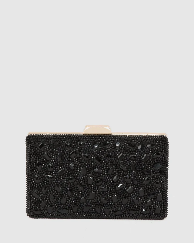  Flash Sale On HandbagsBlack Lienke Beaded Clutch Bag