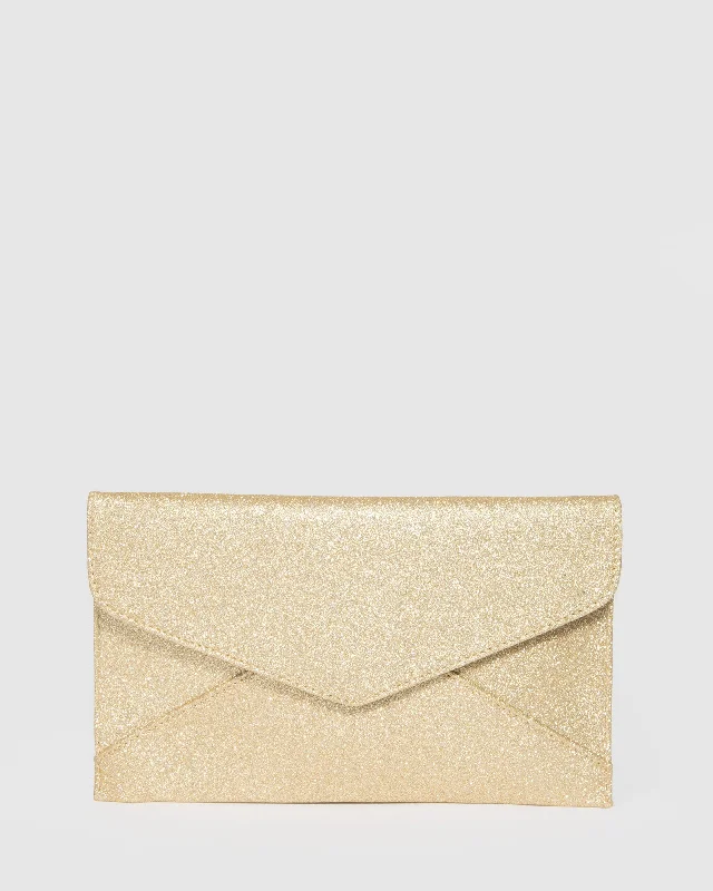  Seasonal Sale On Trendy HandbagsGold Kelly Envelope Clutch Bag